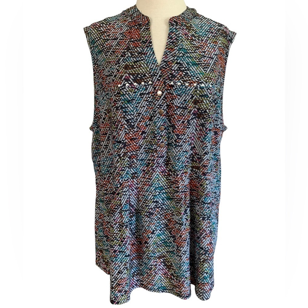 COCOMO 3X Plus size multicolored sleeveless women’s Blouse top shirt